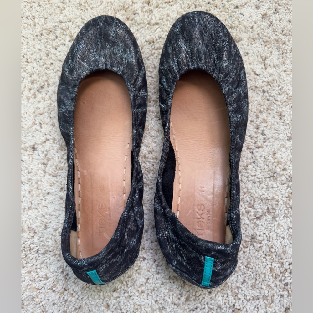 Tieks by Gavrieli Limited Edition Black Leopard Leather Flats Size 11 SOLD OUT